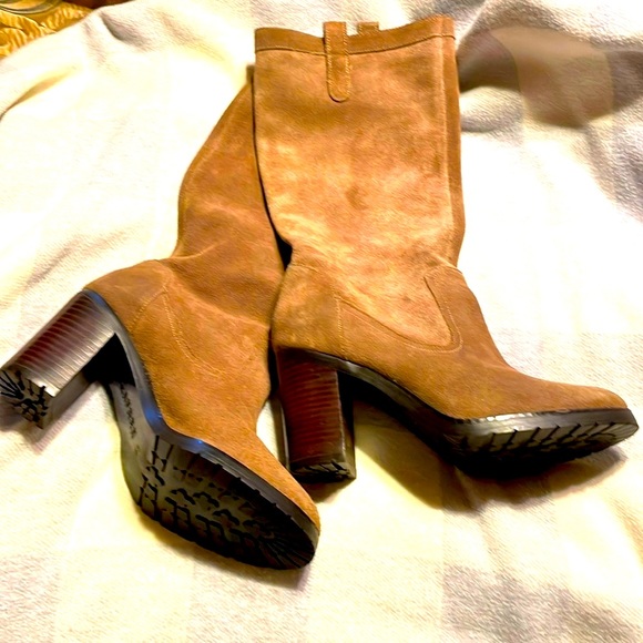 Lauren Ralph Lauren Shoes - Lauren gorgeous tan suede mid calf 3 inch heeled boots